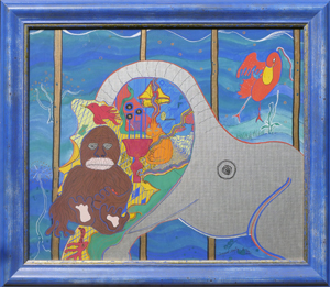 Lebensl&auml;nglich - Kasein auf Leinwandkarton - 60 x 50cm